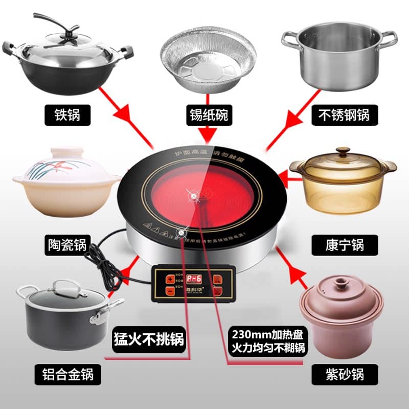 海利华电陶炉商用圆形嵌入式串串砂锅2025新款家用火锅专用光波炉 - 缩略图3