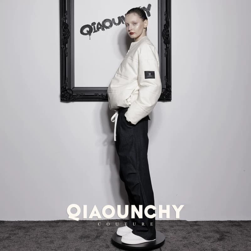 会跳舞的裤子 QIAOUNCHY俏云曦  蓝色洗水牛仔棉系带长裤 - 缩略图2