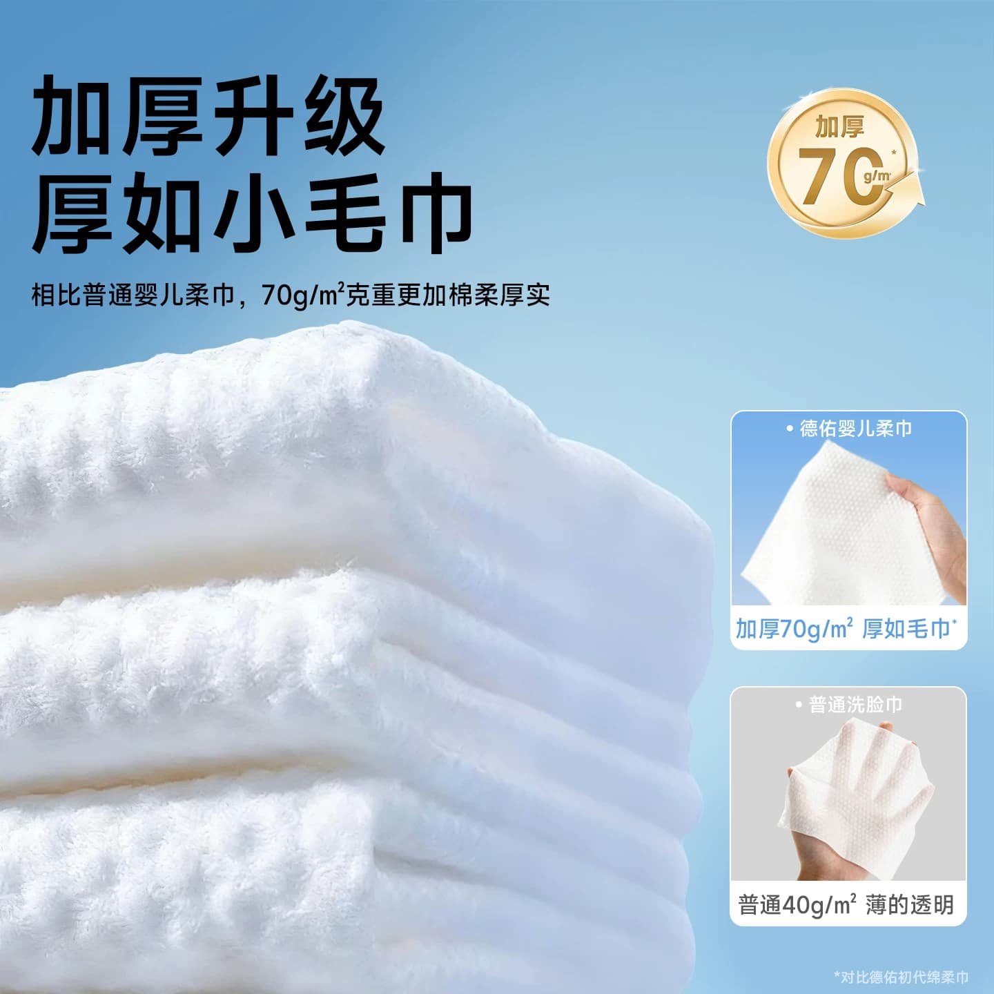 德佑婴儿棉柔巾一次性洗脸巾纯棉柔巾壁挂式绵柔巾悬挂式擦脸巾 - 缩略图4