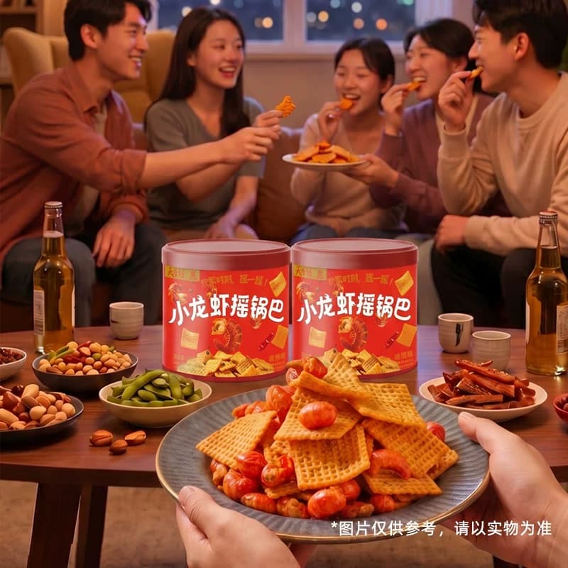 天香坊小龙虾摇锅巴麻辣花椒锅巴宿舍办公室休闲零食5罐聚会分享 - 缩略图5