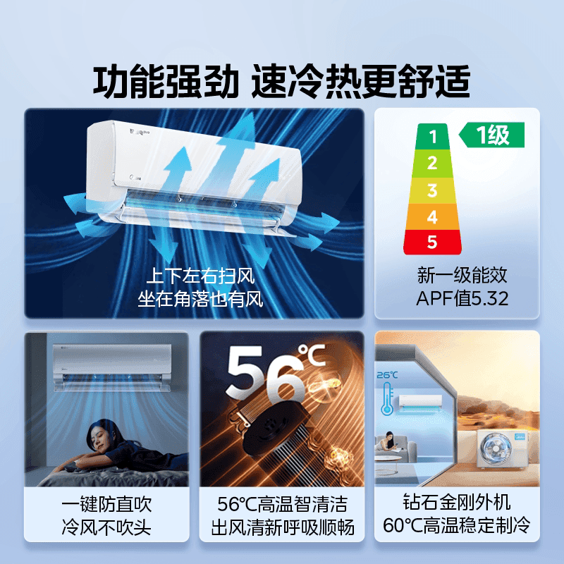 美的空调酷省电二代一级能效1.5匹变频家用以旧换新pro挂机式342 - 缩略图4