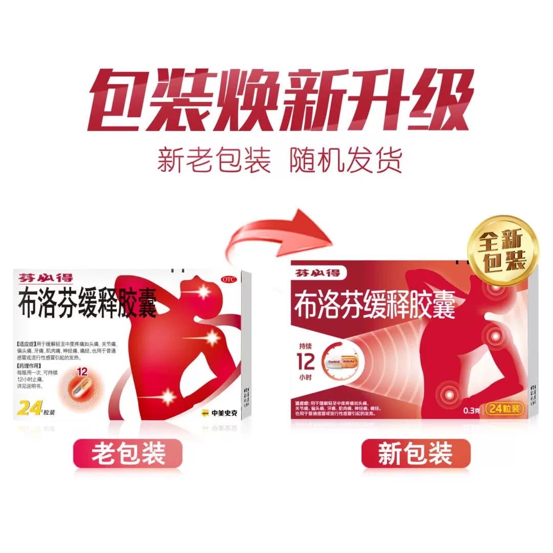 【原研】芬必得布洛芬缓释胶囊0.3g牙疼头疼痛经止疼药消炎退烧 - 缩略图3