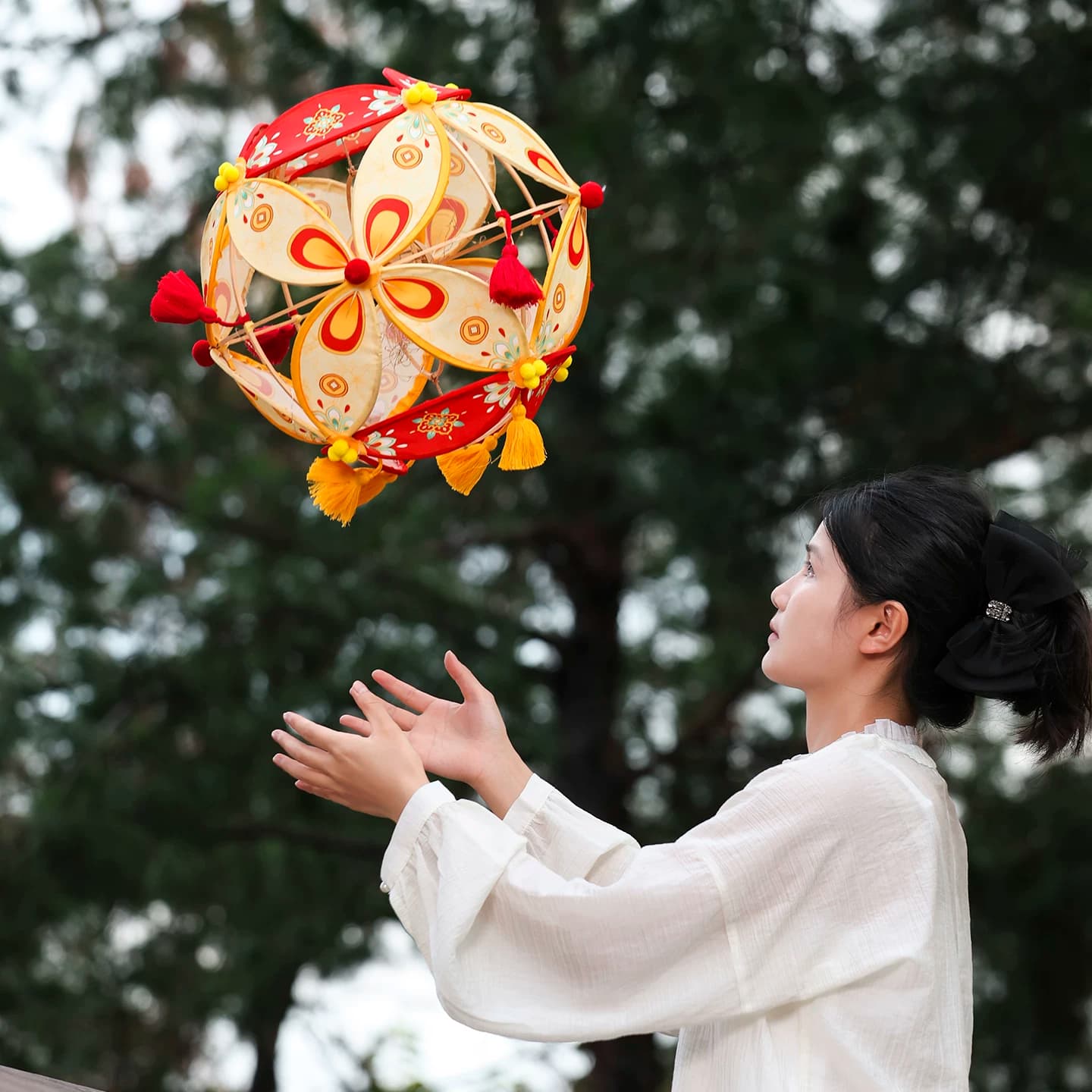 中秋节非遗滚灯手工灯笼diy材料竹编绣球古风花灯明灯引舞蹈道具 - 缩略图2
