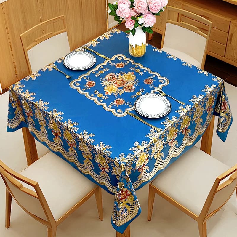 茶几布防烫欧式大红色餐桌茶几pvc防水防油免洗桌布结婚喜庆用布 - 缩略图2