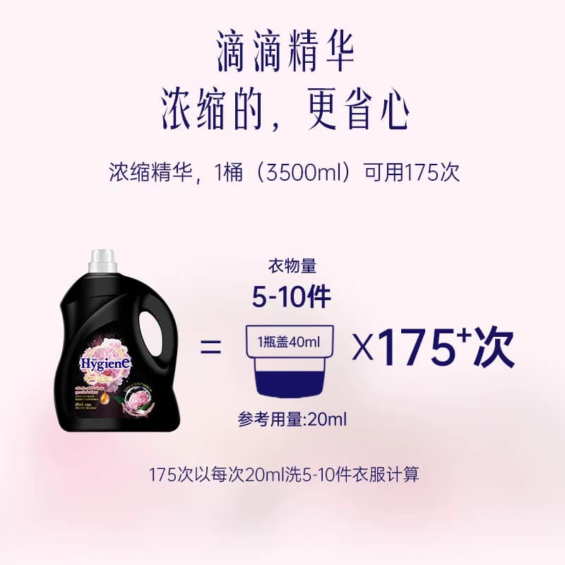 喜净Hygiene衣物柔顺剂泰国进口防静电柔软剂持久留香(芍药盛放) - 缩略图4