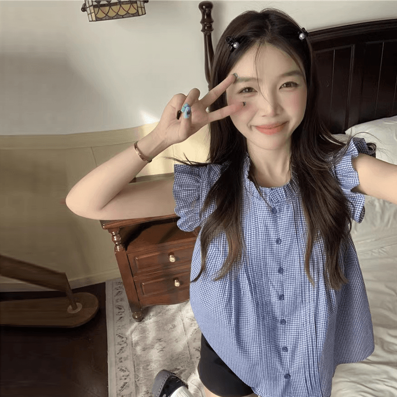 DM2026夏季新款清新甜美夏季修身上衣时尚百搭小众慵懒感背心 - 缩略图4
