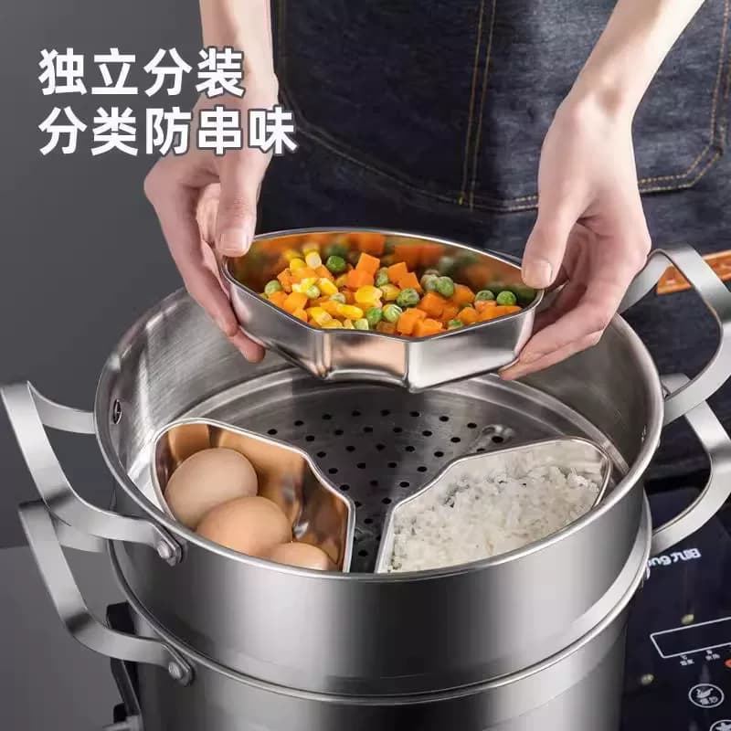 sk不锈钢扇形蒸盒电饭煲蒸碗小煮锅分格蒸盘家用蒸笼屉蒸菜id - 缩略图2