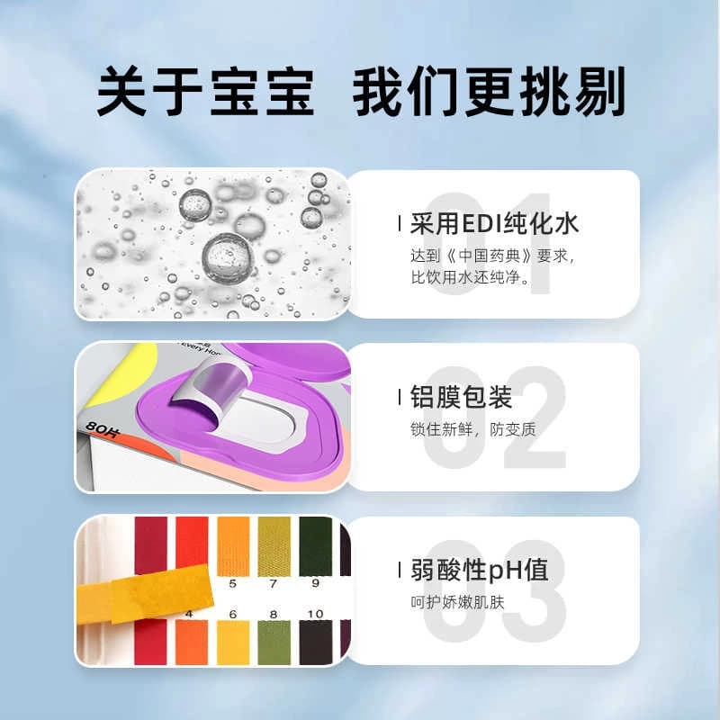 德佑婴儿湿巾纸新生手口专用屁宝宝幼儿童湿纸巾家用实惠大包80抽 - 缩略图3