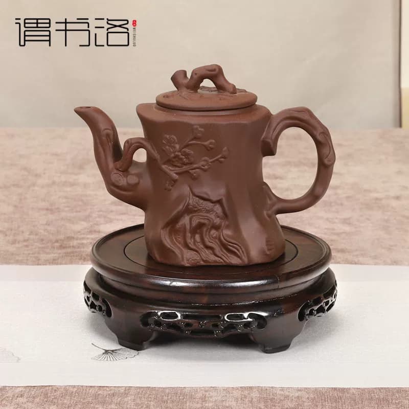 黑檀木圆形花瓶底座奇石头香炉花盆酒坛茶壶鱼缸佛像摆件底座托架 - 缩略图4