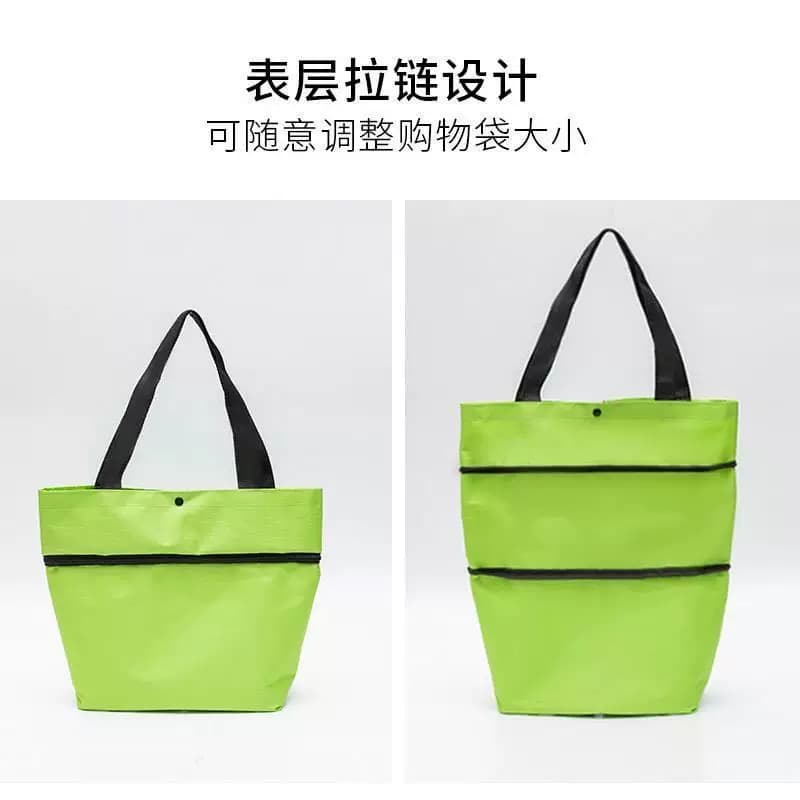 【抖音买菜神器】小拉车购物袋折叠便携伸缩买菜包环保带轮 - 缩略图4