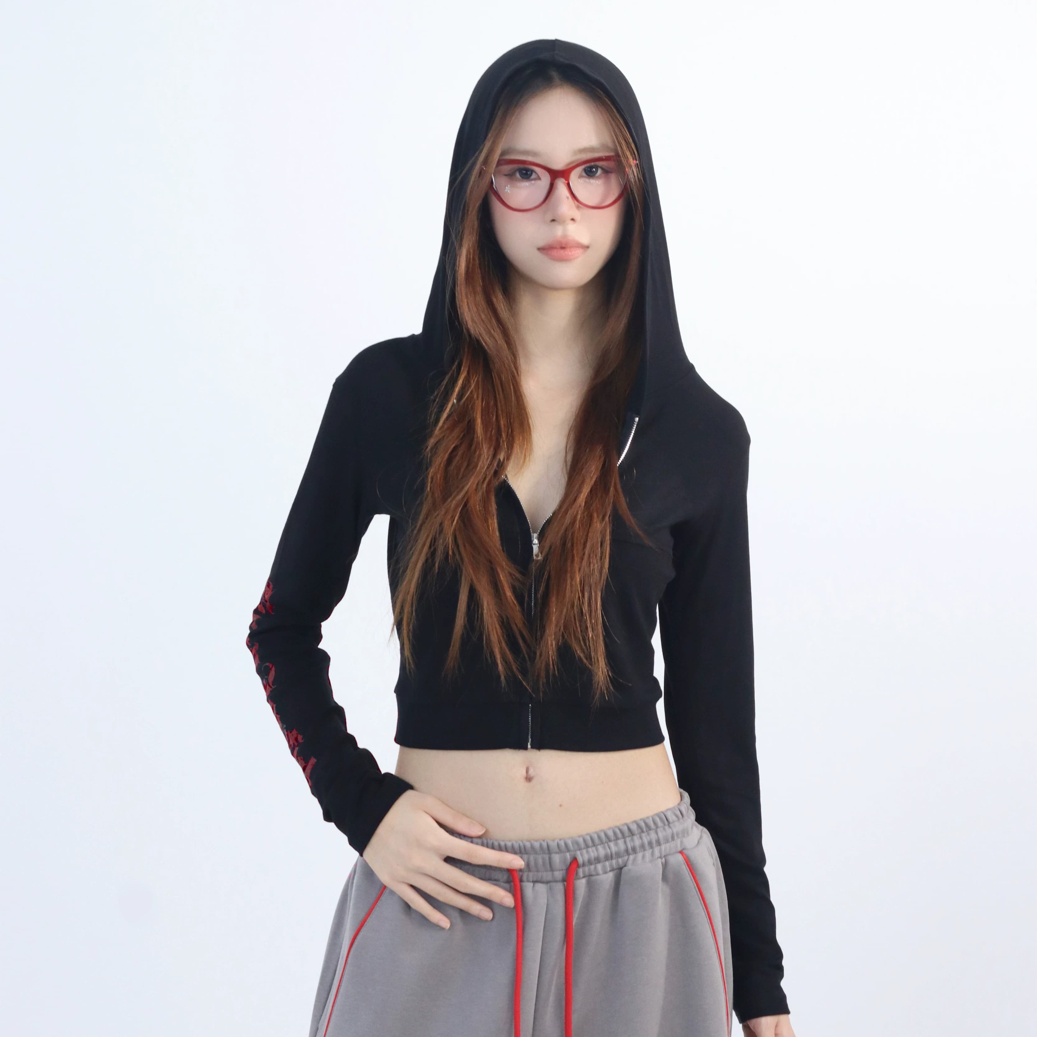 大佬街舞潮牌原创jazz美式辣妹长袖开衫早秋新款印花设计T恤T336 - 缩略图4