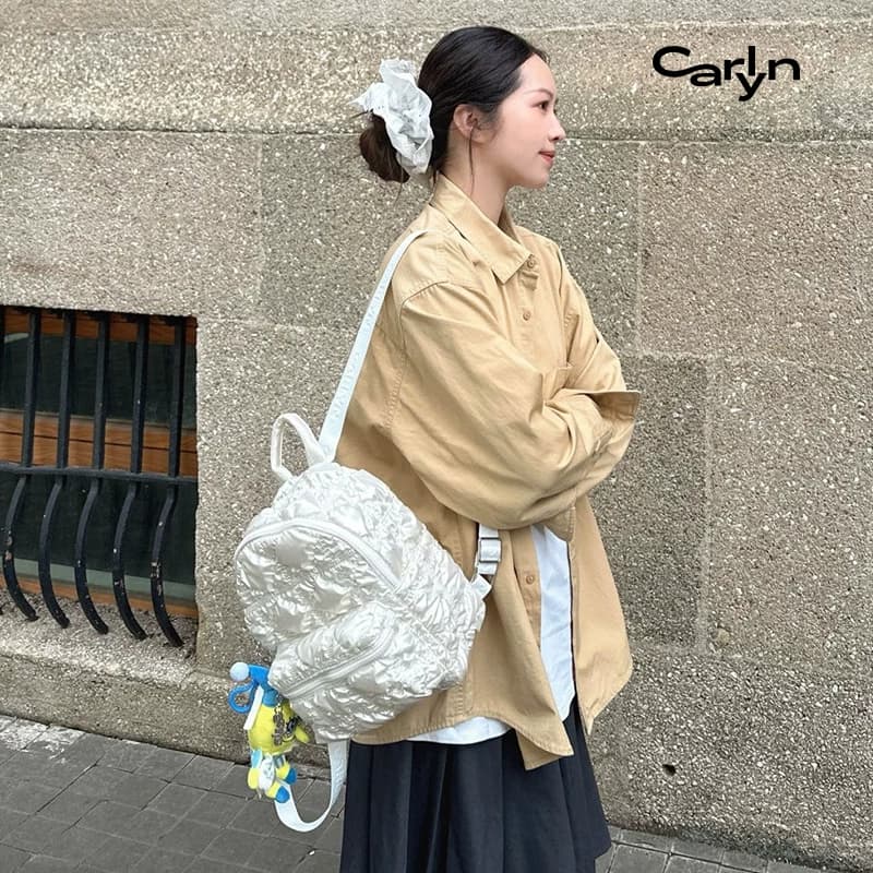【关晓彤同款】Carlyn MELLOW秋冬新款韩国背包衔缝双肩包云朵包 - 缩略图3