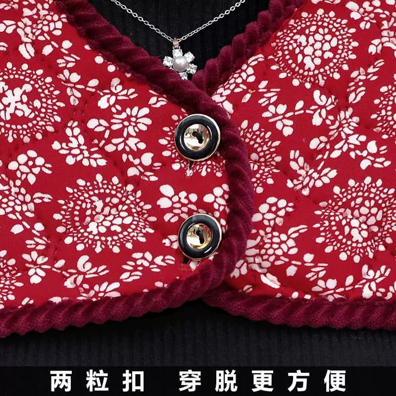 妈妈驼绒保暖护肩护膀女士夹棉背心睡觉防寒马夹中老年冬季小坎肩 - 缩略图5