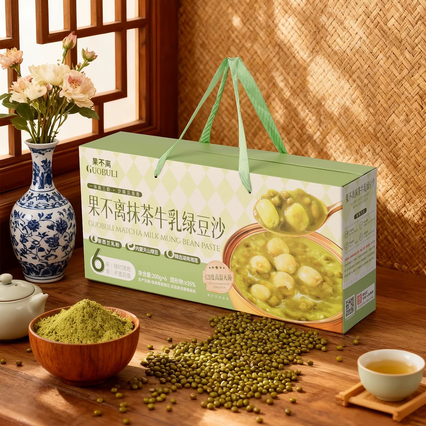 果不离徐小粥高端端午礼盒送礼即食抹茶牛乳绿豆沙营养代餐 - 缩略图4