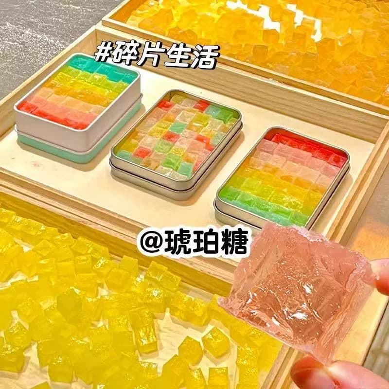 网红琥珀糖边角料零食高颜值声控糖果宝石水晶糖解馋好吃小包装 - 缩略图3