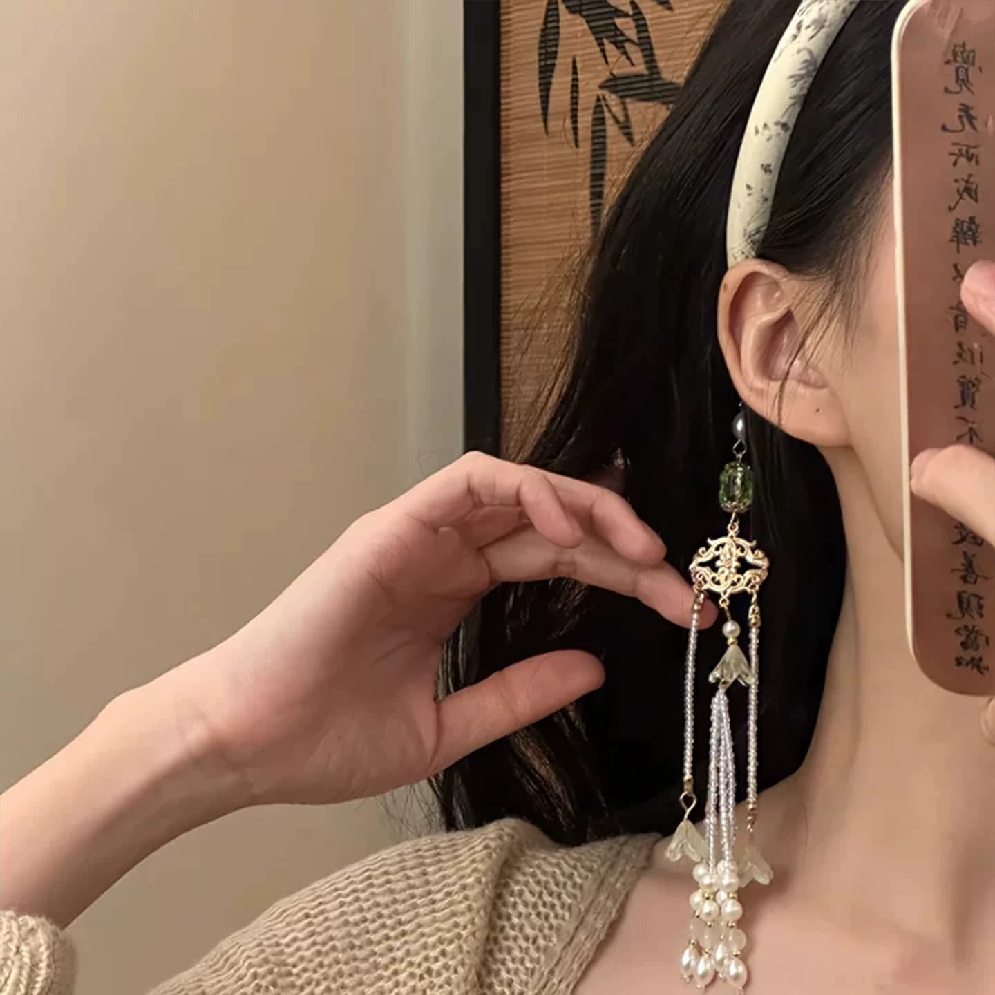 2026新款新中式纯手工复古精致流苏发箍假耳环民族风头箍发饰女 - 缩略图2
