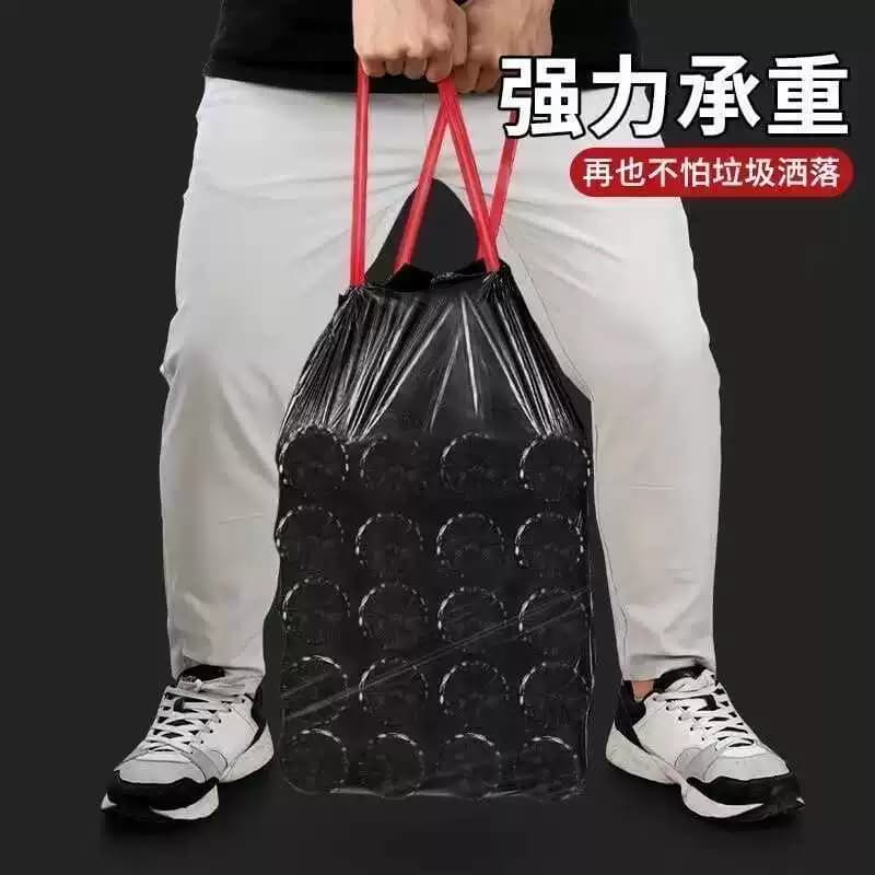 抽绳式垃圾袋垃圾加厚家用厨房大号黑色塑料袋手提式宿舍袋子批发 - 缩略图5