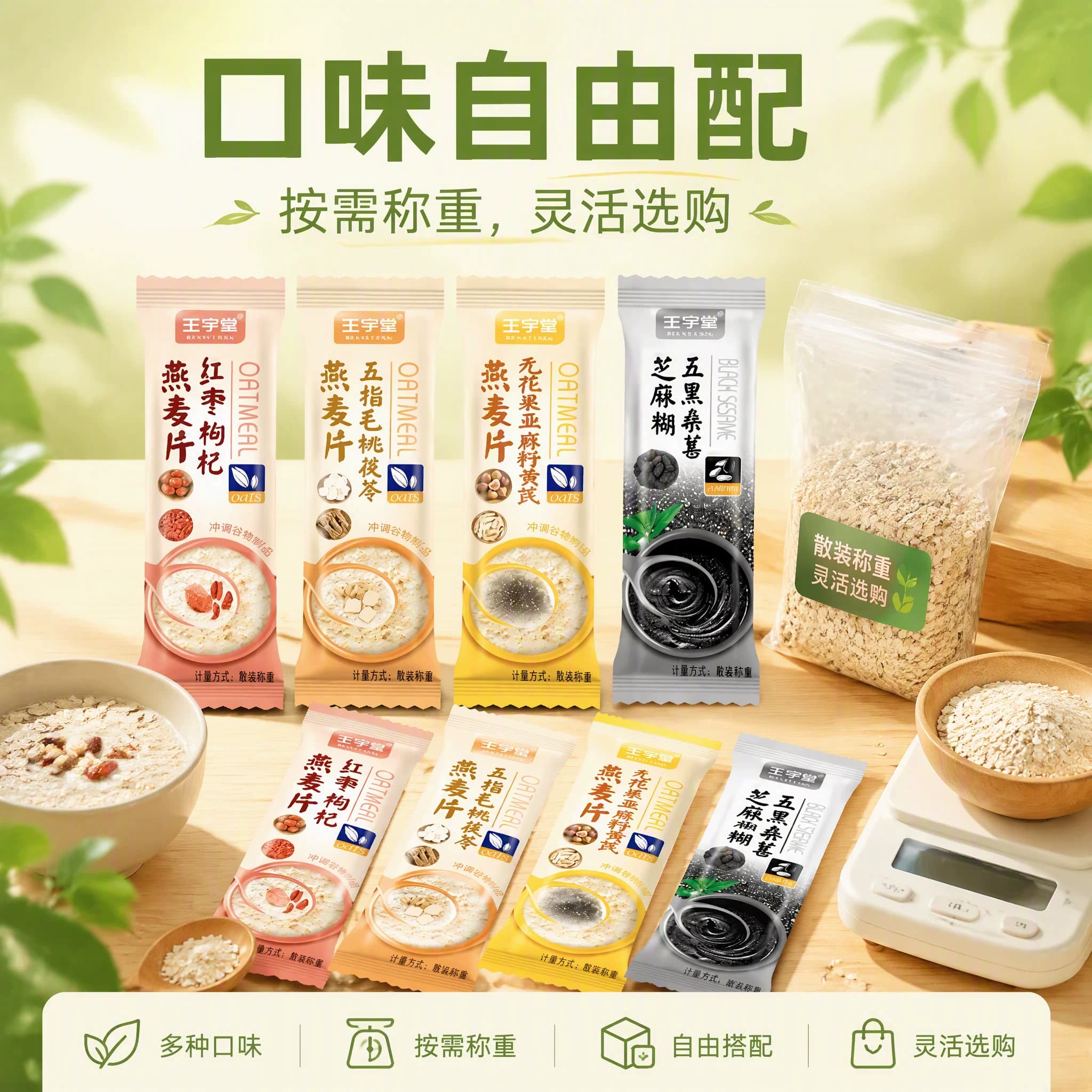 谷物营养条装组合藕粉海盐椰奶牛奶麦片营养早餐冲泡代餐冲饮即食 - 缩略图3