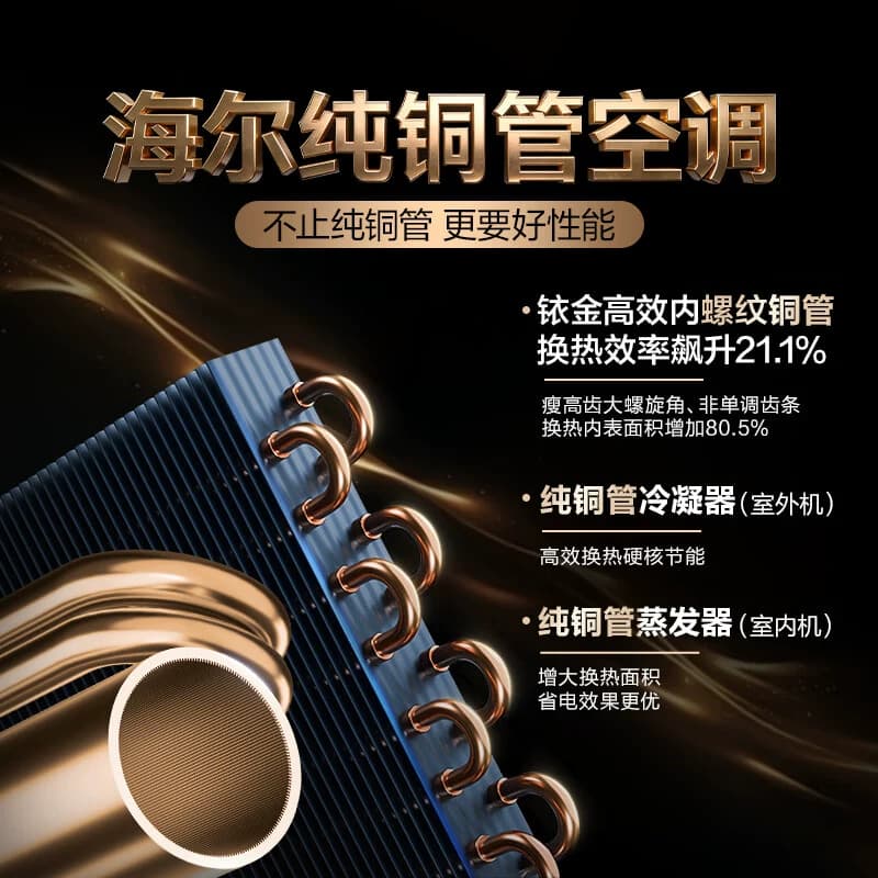 海尔空调1.5匹1匹家用一级能效变频省电卧室挂机除湿E1官方旗舰店 - 缩略图5