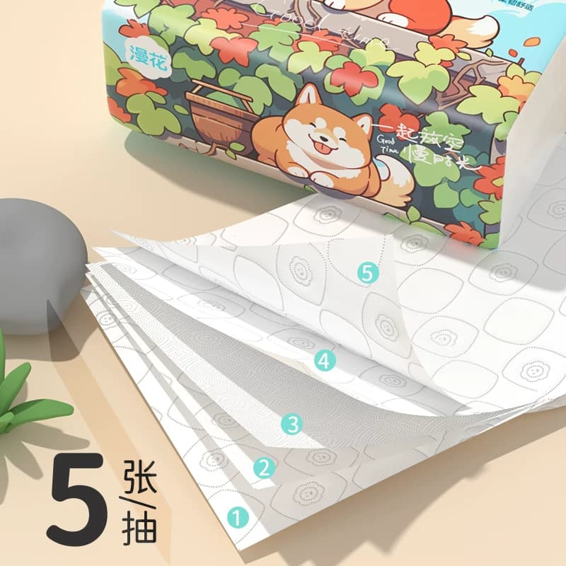 漫花擦手抽纸家用宿舍实惠装卫生纸厕纸纸面巾餐巾纸抽 - 缩略图2