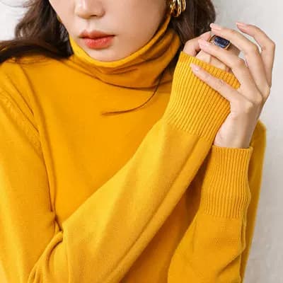 WYT通勤风圆领纽扣开V领堆堆衫女宽松百搭长袖针织衫外套 - 缩略图5