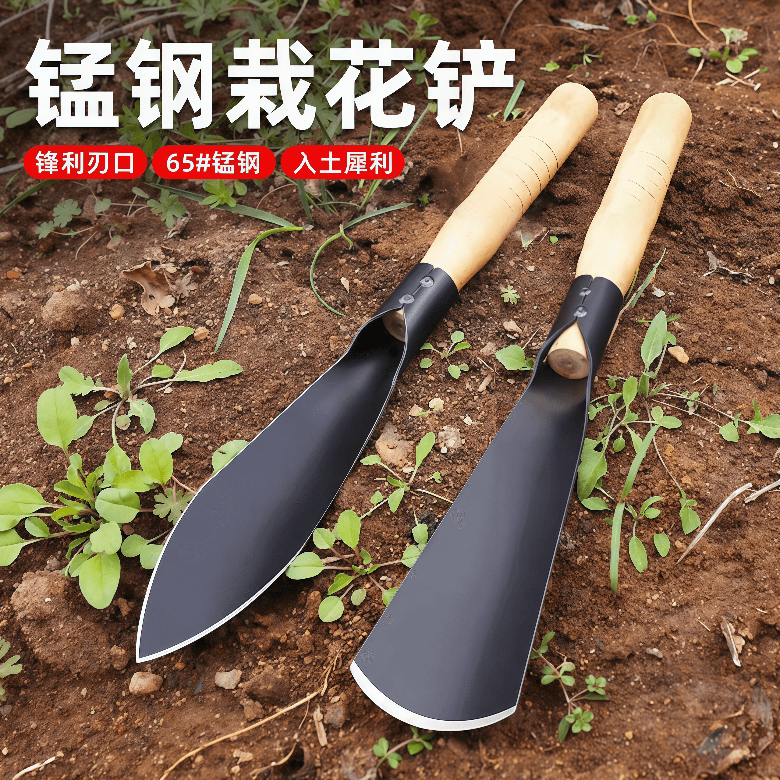 种花菜小铲子挖野菜锰钢户外挖土神器工具园艺家用种菜专用铲赶海 - 缩略图2