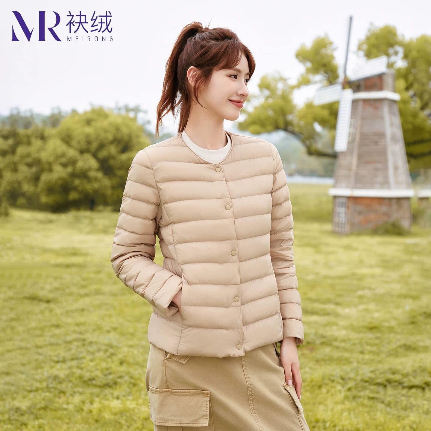 袂绒羽绒内胆女2026新款内穿圆领轻薄羽绒服内搭打底冬季背心外套 - 缩略图4