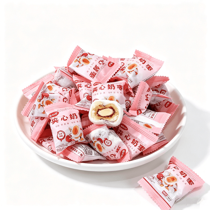 夹心奶枣无核红枣巴旦木仁杏仁全脂乳粉麦芽糖浆散装零食独立包装 - 缩略图5