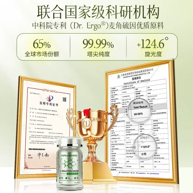 SUPRANOURISH焕光瓶美国麦角硫因高含量内服高纯度pqq中科院官方 - 缩略图5