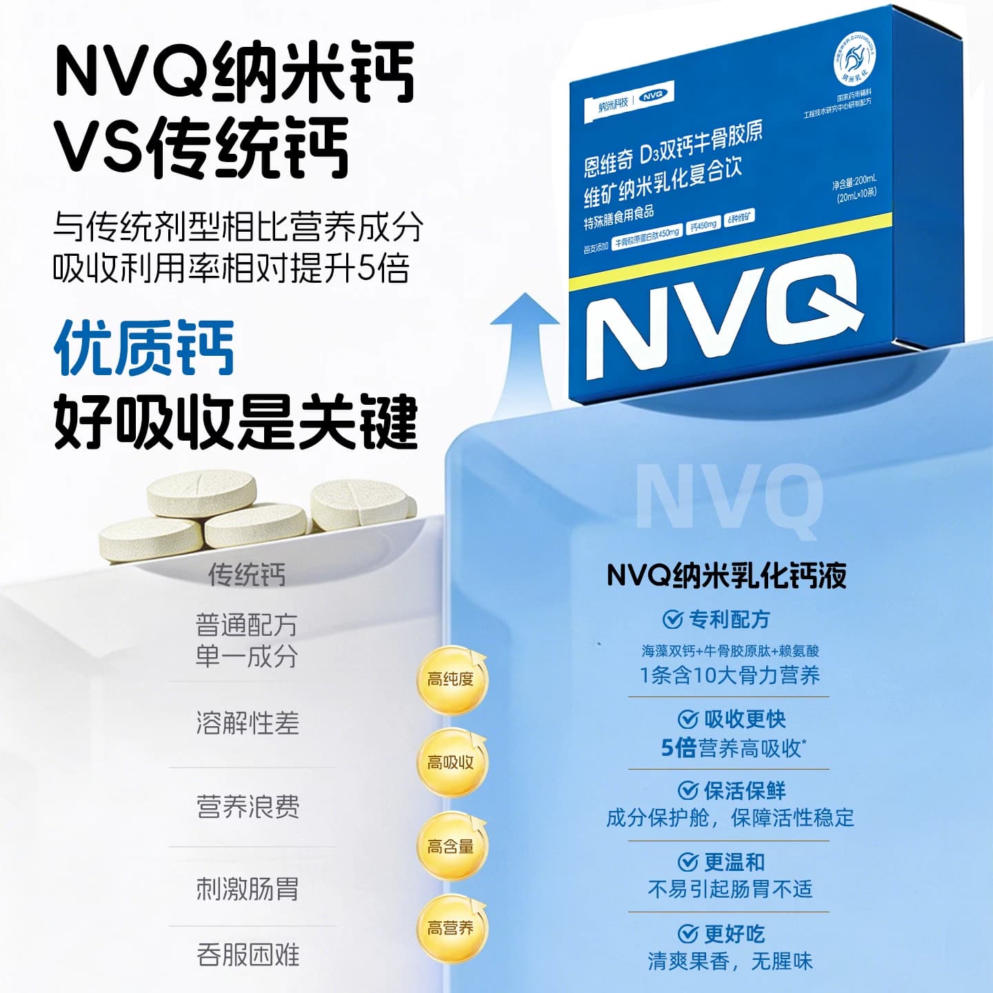 NVQ恩维奇中老年钙赖氨酸高收吸柠檬酸钙男女通用液体钙营养剂 - 缩略图3