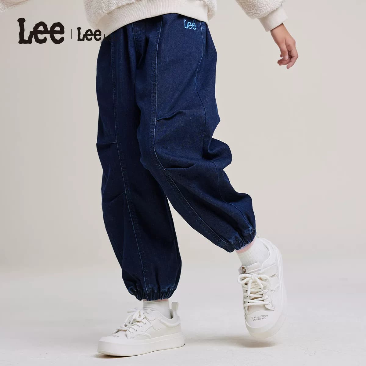 Lee kids儿童牛仔长裤百搭男童女童宽松工装时尚潮流水洗休闲裤子 - 缩略图4