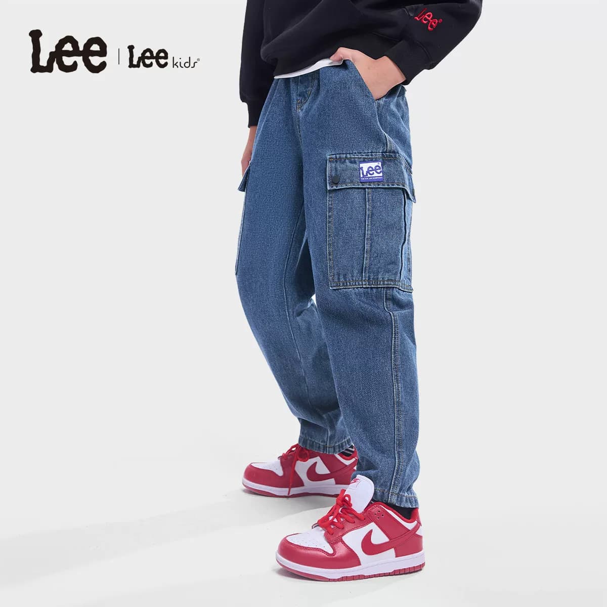 Lee kids儿童官方正品水洗牛仔裤秋季百搭亲肤舒适男童束脚长裤 - 缩略图4
