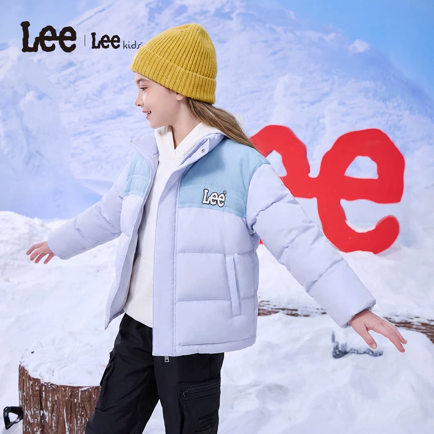 Lee kids儿童短款羽绒服中厚鸭绒秋冬新款舒适保暖男童女童装外套 - 缩略图5