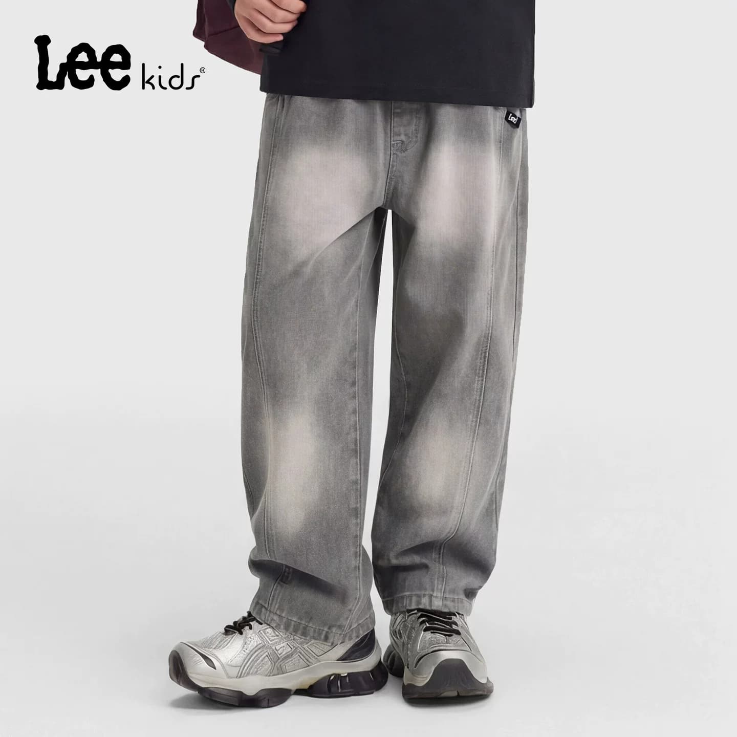 Lee kids童装复古水洗牛仔裤春秋季新款男童宽松阔腿休闲长裤潮流 - 缩略图5