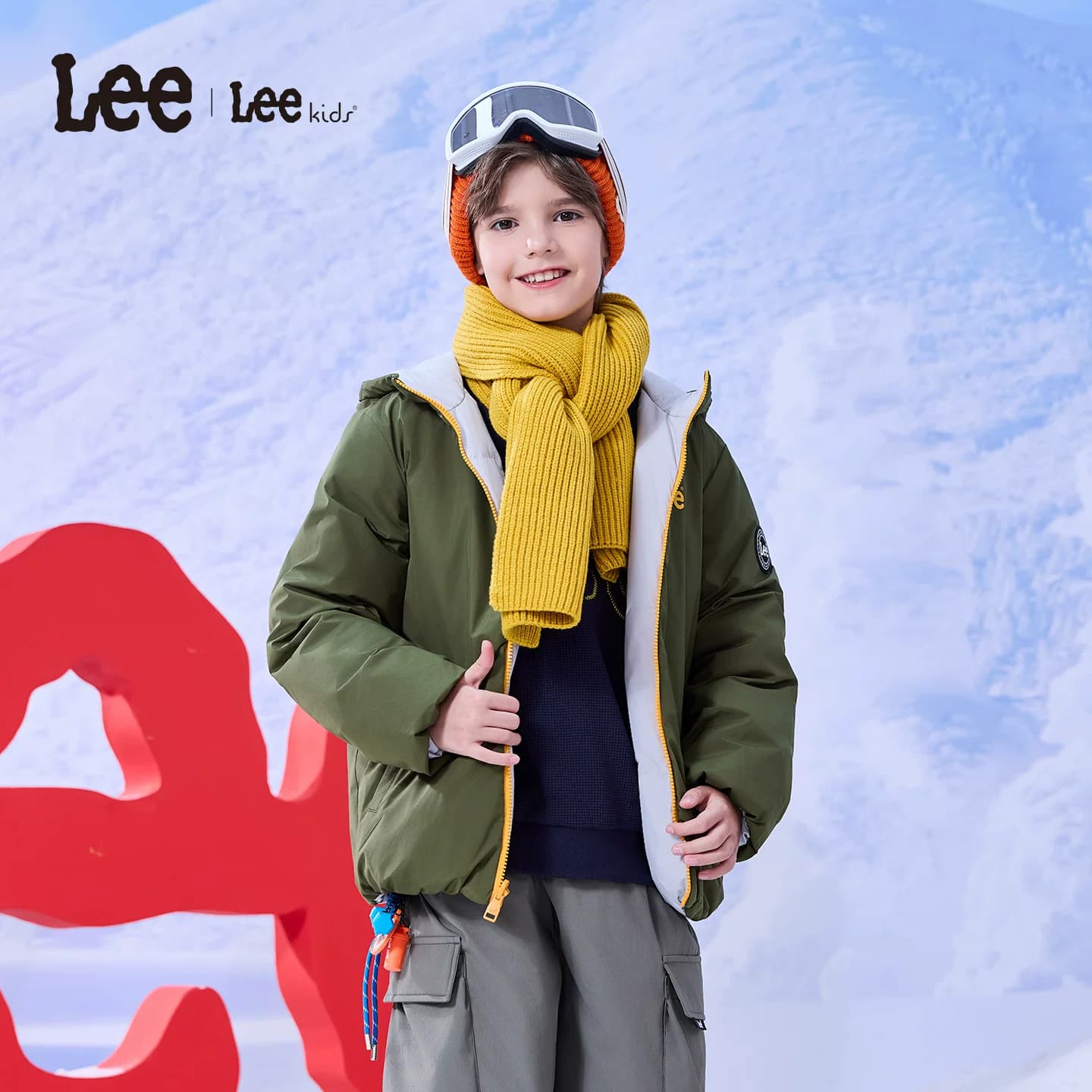 lee kids童装羽绒服秋冬新款舒适防风加厚保暖男女童连帽长袖外套 - 缩略图3