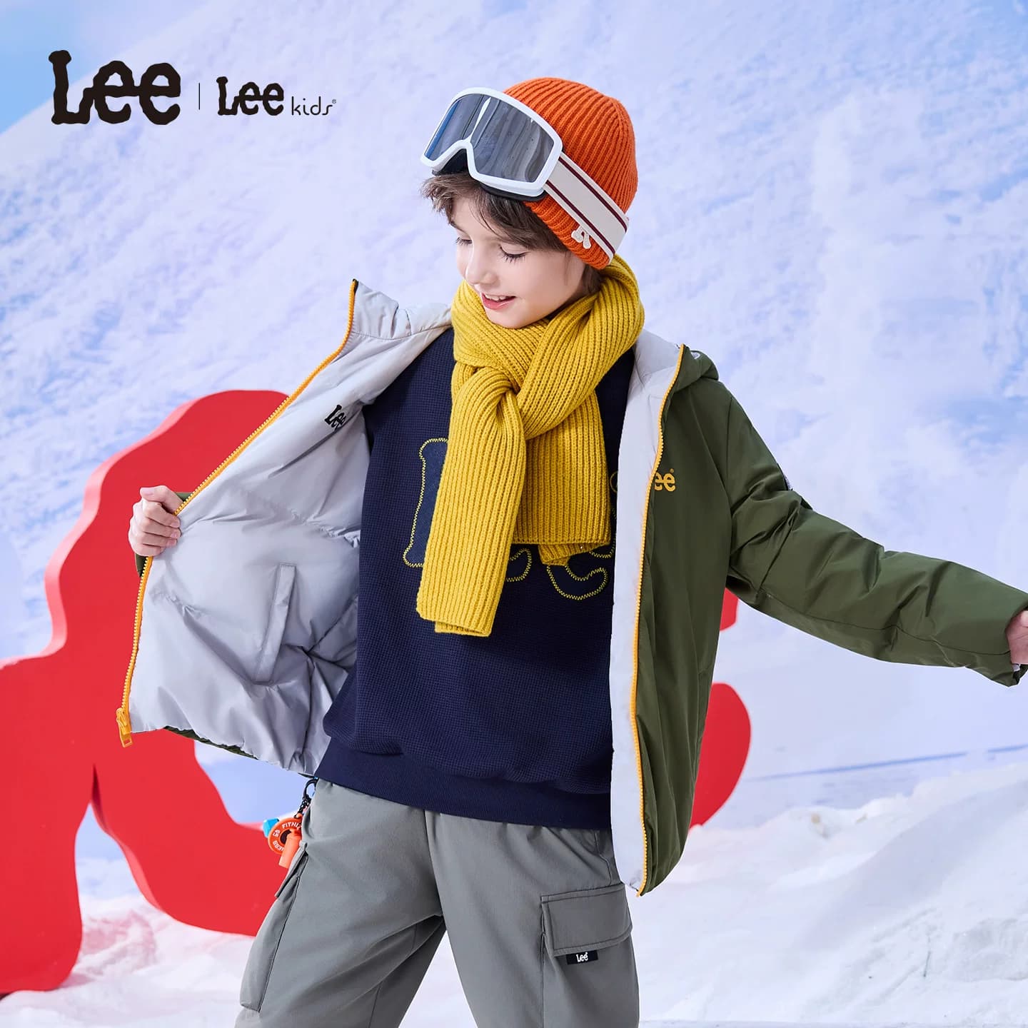 lee kids童装羽绒服秋冬新款舒适防风加厚保暖男女童连帽长袖外套 - 缩略图5