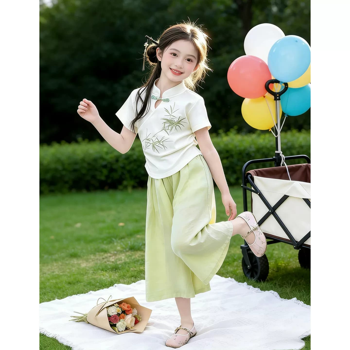 女童汉服夏装2026新款儿童夏季新中式国风衣服小女孩绝美古风套装 - 缩略图3