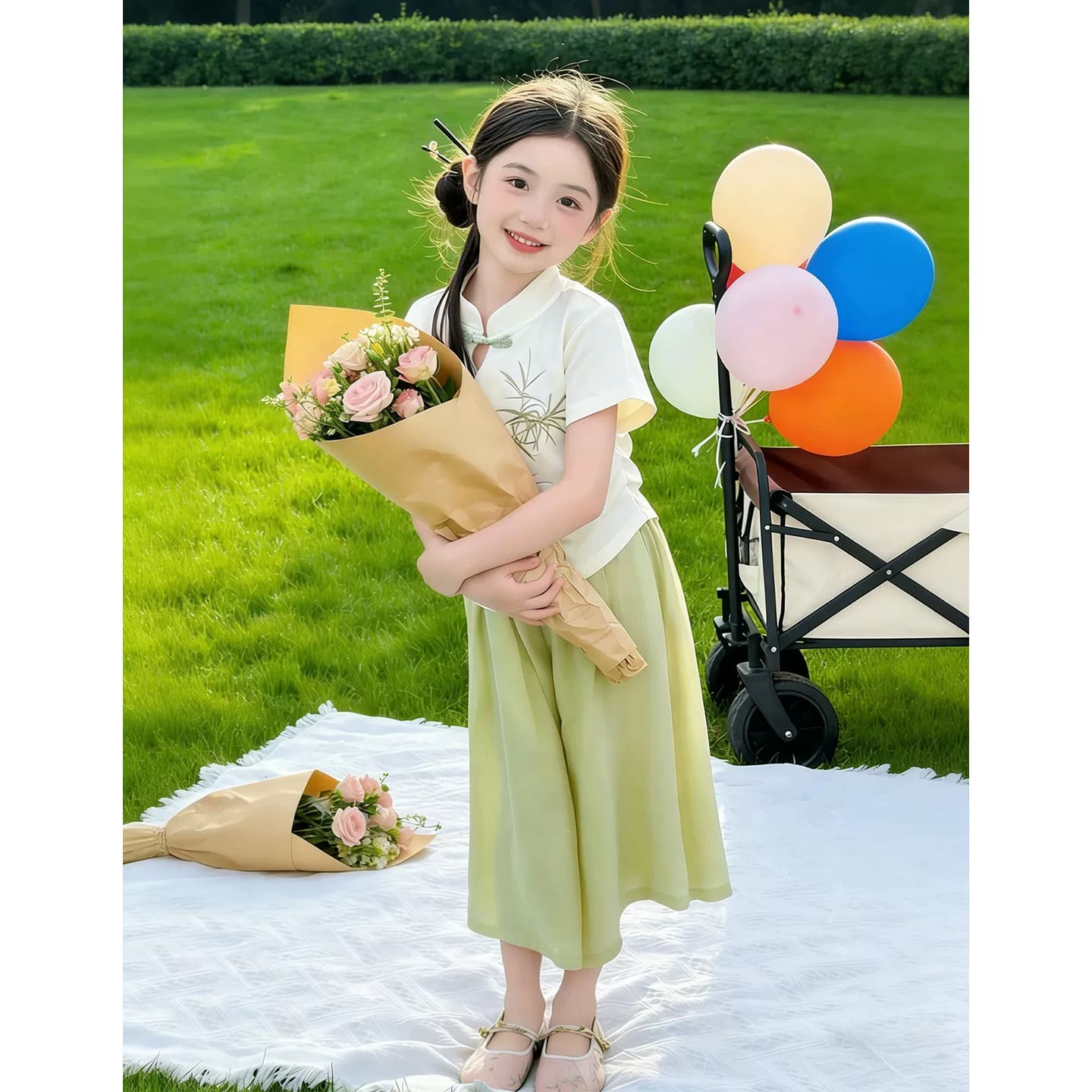女童汉服夏装2026新款儿童夏季新中式国风衣服小女孩绝美古风套装 - 缩略图5