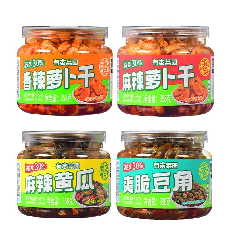 有亩菜园酸豆角罐装酱菜麻辣黄瓜榨菜香辣麻辣萝卜干大罐装下饭菜 - 缩略图5