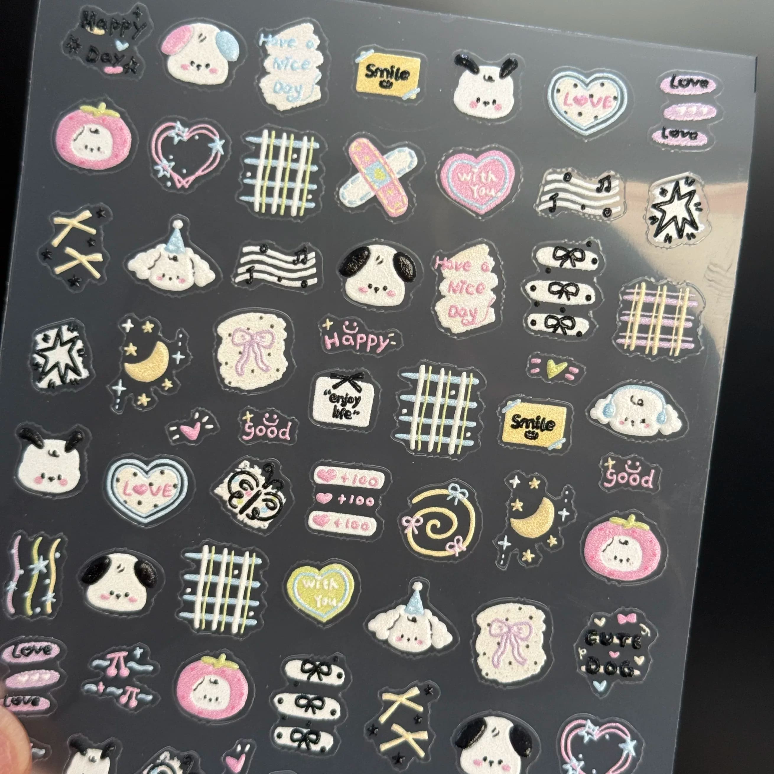 贴纸卡通可爱小熊ins小狗浮雕美甲图案贴纸立体diy指甲日系饰学生 - 缩略图2