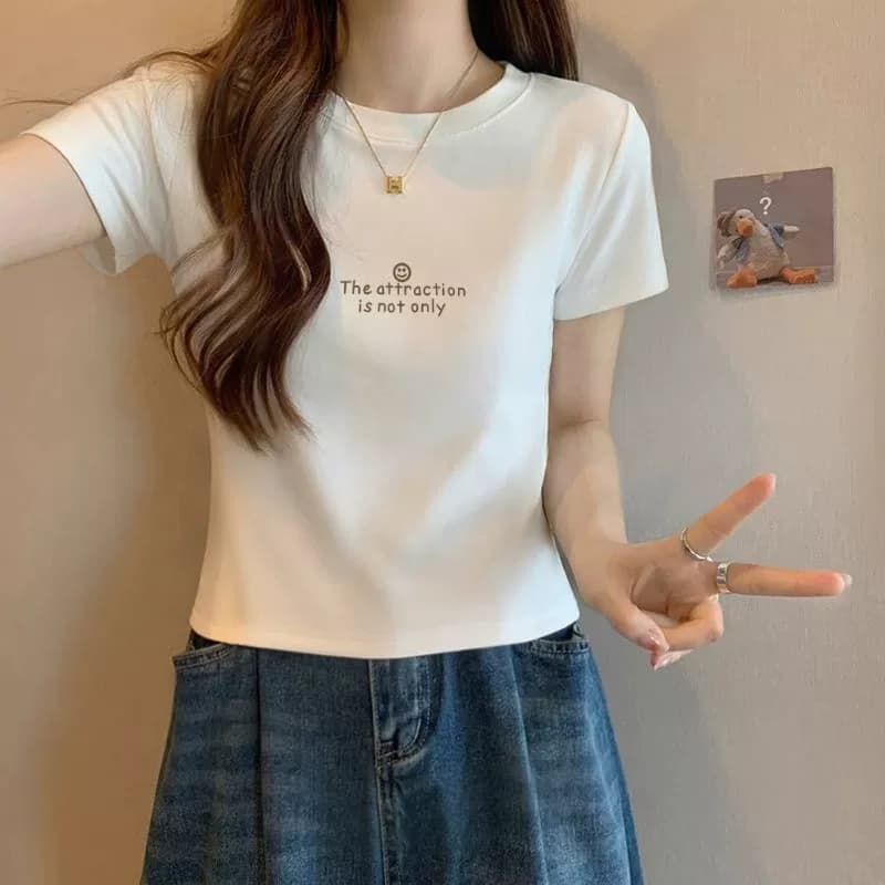 纯白色高腰显瘦棉质短袖t恤女夏季2026新款宽松时尚短款上衣ins - 缩略图5
