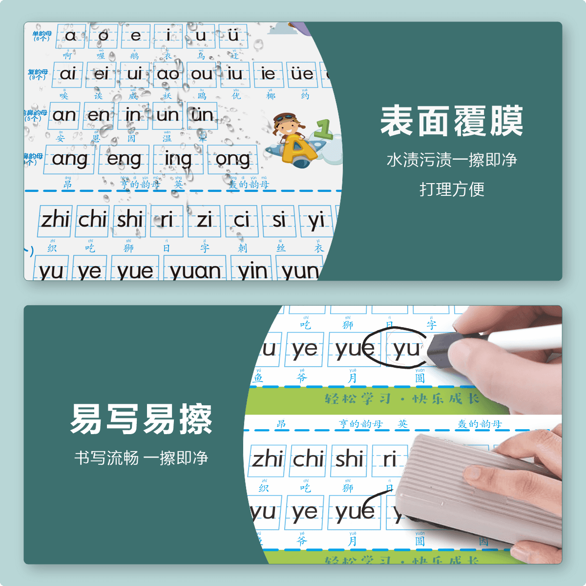 汉语拼音字母墙贴声母韵母整体认读音节挂图幼小儿童早教启蒙神器 - 缩略图4