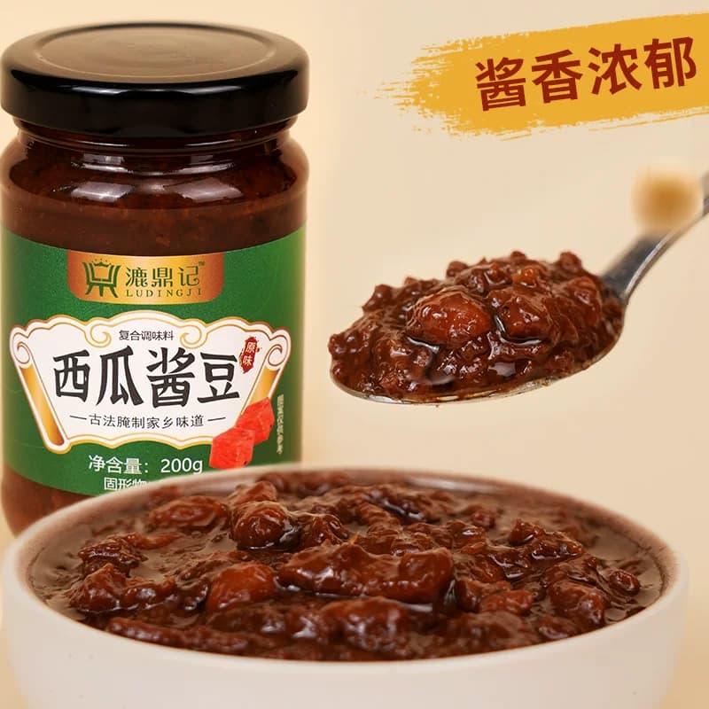 西瓜酱豆河南正宗特产豆瓣酱下饭菜夹馍农家辣椒酱拌饭拌面黄豆酱 - 缩略图3