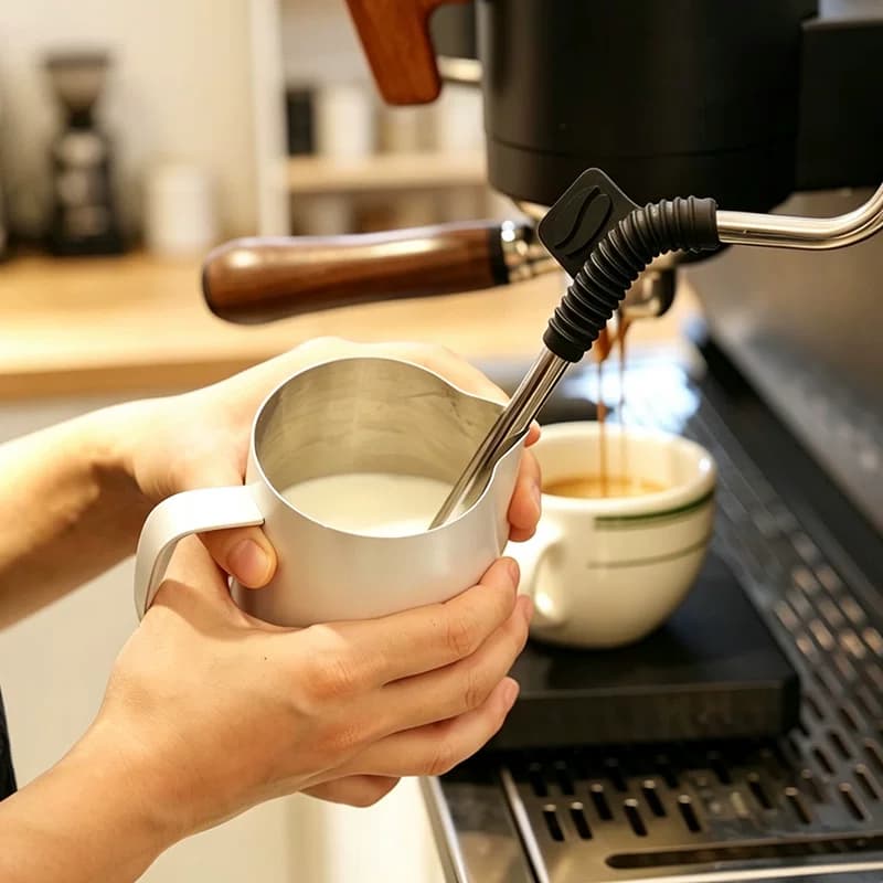 极光韵律咖啡拉花缸 食品级不锈钢圆嘴意式拉花器打奶杯600ml炫彩 - 缩略图3