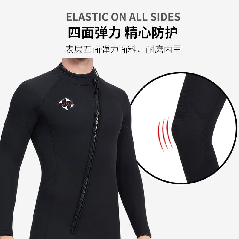 新款3MM加厚保暖潜水服男连体防晒防水母浮潜冲浪泳衣女自由潜湿 - 缩略图4