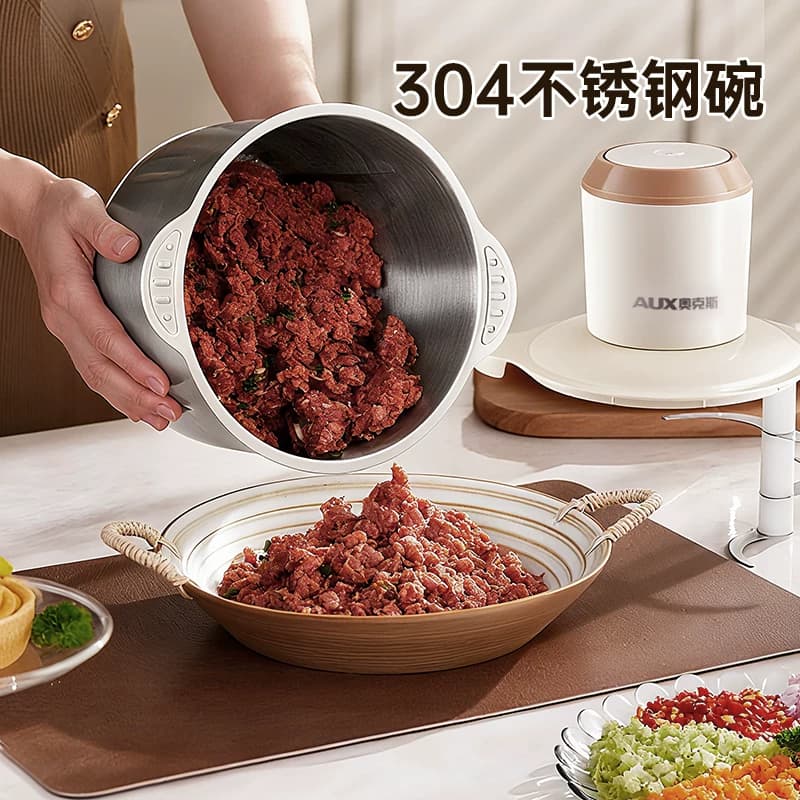 奥克斯绞肉机家用电动小型绞肉馅机全自动搅拌机多功能绞菜料理机 - 缩略图4