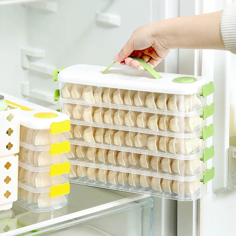 夹缝饺子冷冻盒冰箱侧门专用保鲜盒食品分装整理盒省空间饺子盒 - 缩略图4