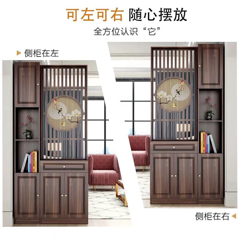 客厅双面隔断装饰门厅进门入户新中式现代简约屏风玄关柜鞋柜一体 - 缩略图2