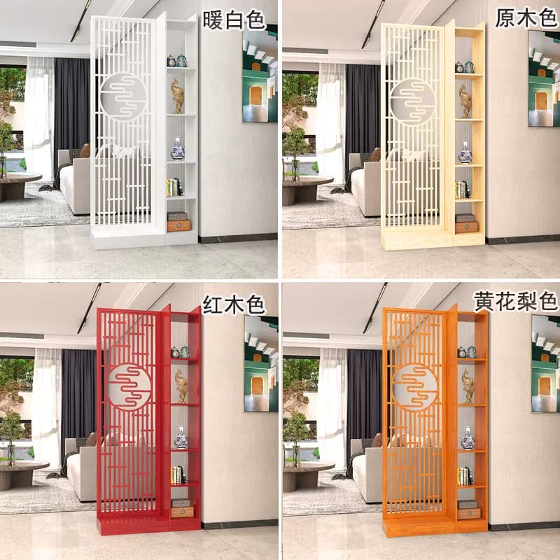 进门入户屏风隔断柜装饰客厅遮挡置物架实木新中式玄关中国风平风 - 缩略图4