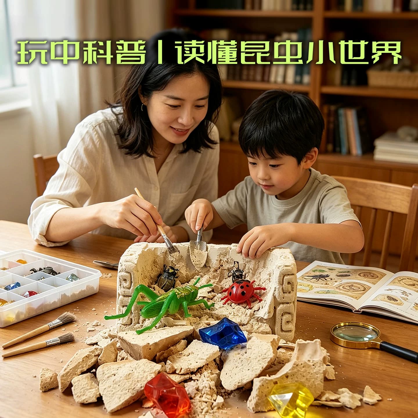 昆虫考古挖掘玩具儿童虫虫寻宝藏挖宝男孩女孩挖宝石昆虫考古盲盒 - 缩略图2